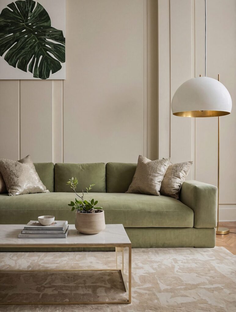 Combine Sage Green with Gold Accents