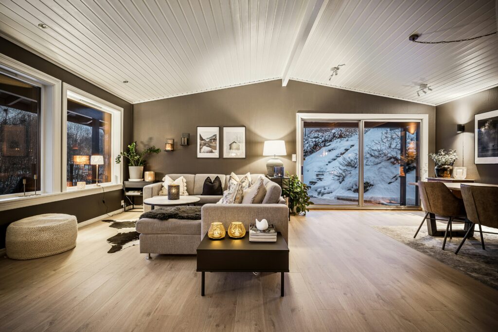 Warm Lighting with Floor and Table Lamps